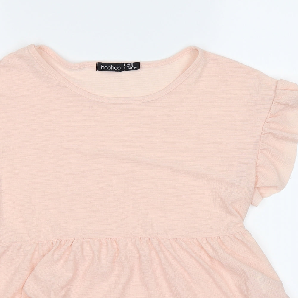 Womens UK Size 6 Boohoo Pink Tunic T-Shirt
