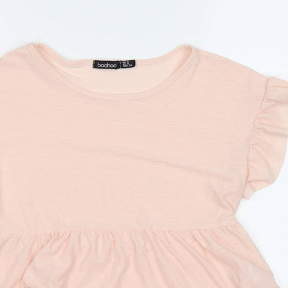 Womens UK Size 6 Boohoo Pink Tunic T-Shirt