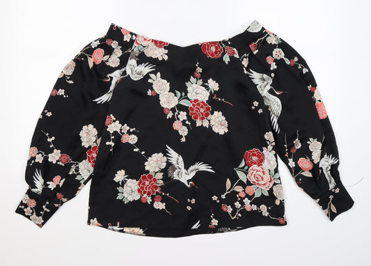 Womens UK Size 8 Dorothy Perkins Black Basic Blouse