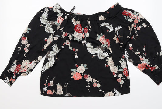 Womens UK Size 8 Dorothy Perkins Black Basic Blouse