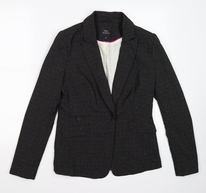 NEXT Womens Black Striped  Jacket Suit Jacket Size 10