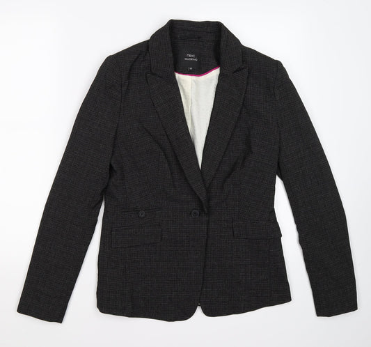 NEXT Womens Black Striped  Jacket Suit Jacket Size 10