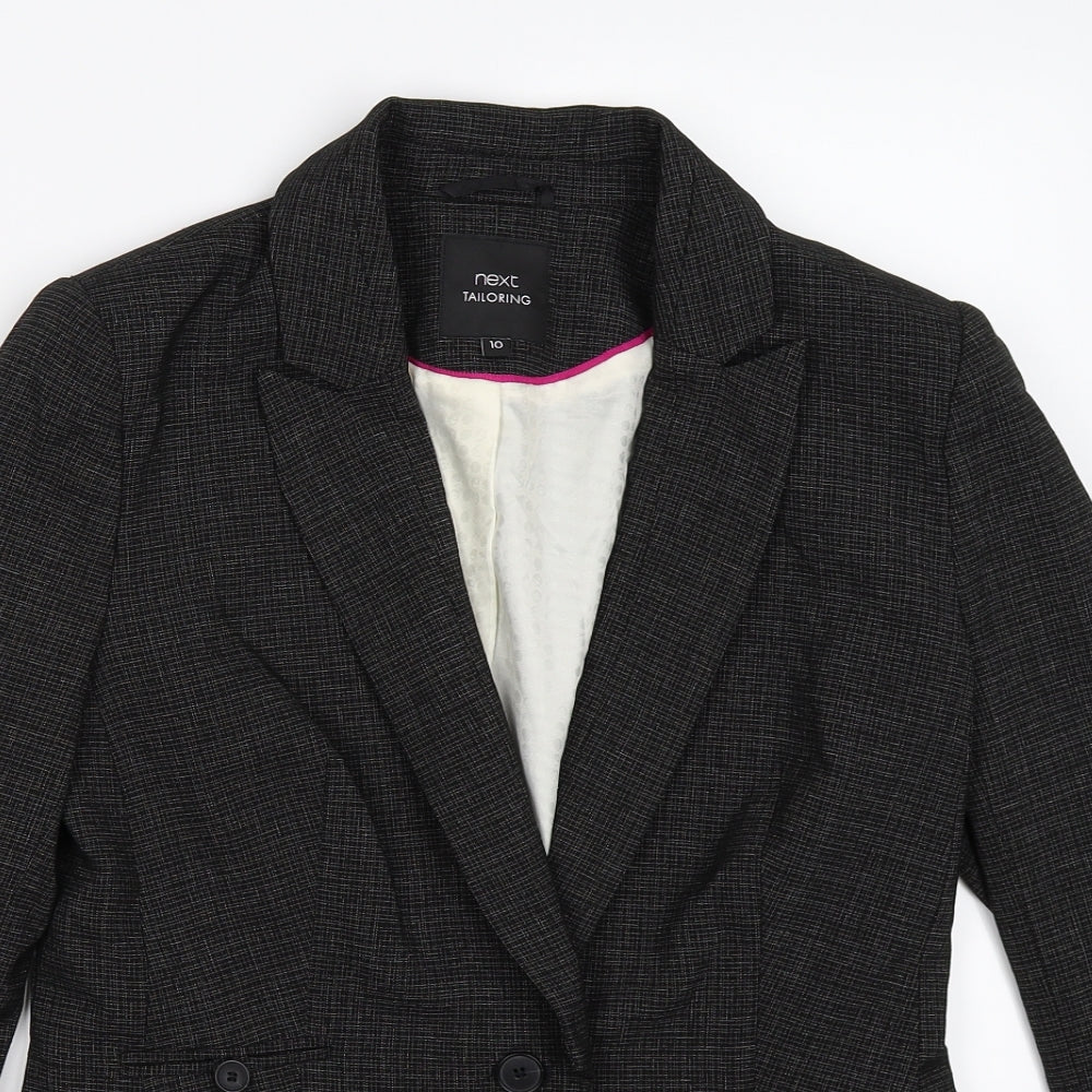 NEXT Womens Black Striped  Jacket Suit Jacket Size 10