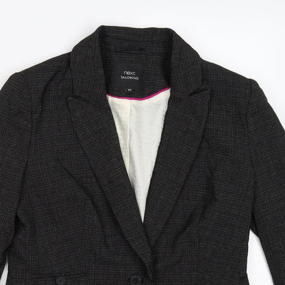 NEXT Womens Black Striped  Jacket Suit Jacket Size 10