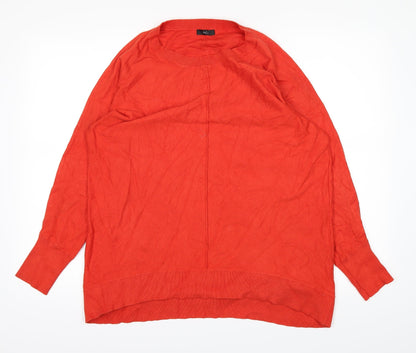 M&Co Womens Orange   Basic T-Shirt Size 14