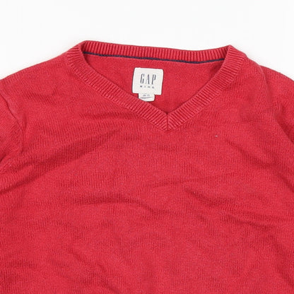 Close-up detail of Gap boys’ red jumper, size 7, years
