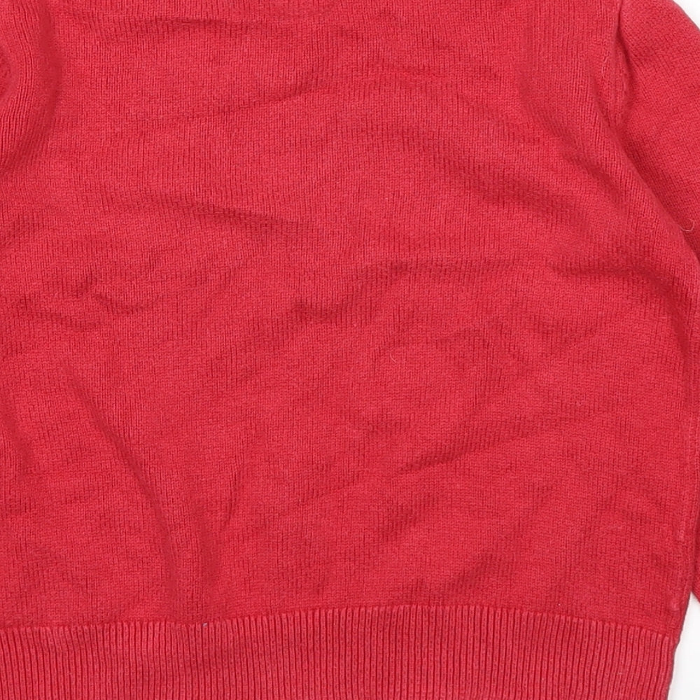 Brand and care label for Gap boys’ red jumper, size 7, years