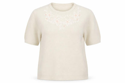 Front view of Berkertex women’s white jumper, size UK 14