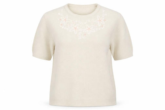 Front view of Berkertex women’s white jumper, size UK 14