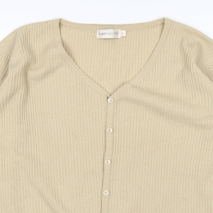 Bonmarché Womens Beige   Cardigan Jumper Size L