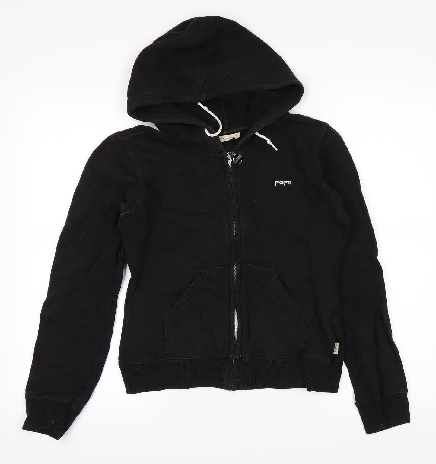 pepe Girls Black   Full Zip Hoodie Size L