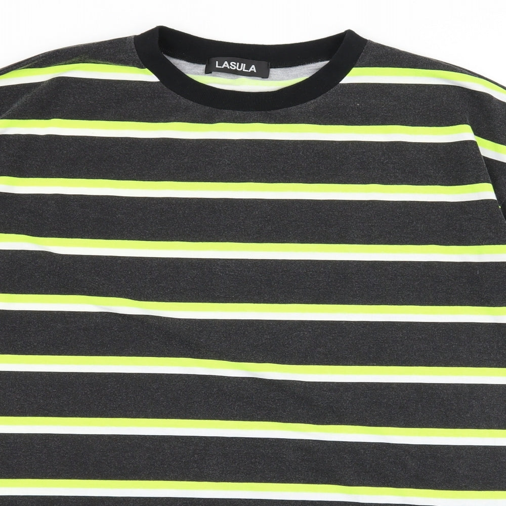 Lasula Womens Grey Striped  T-Shirt Dress  Size 10