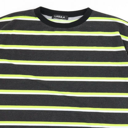 Lasula Womens Grey Striped  T-Shirt Dress  Size 10