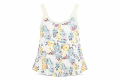 Next Womens White Floral  Basic Tank Size 8
