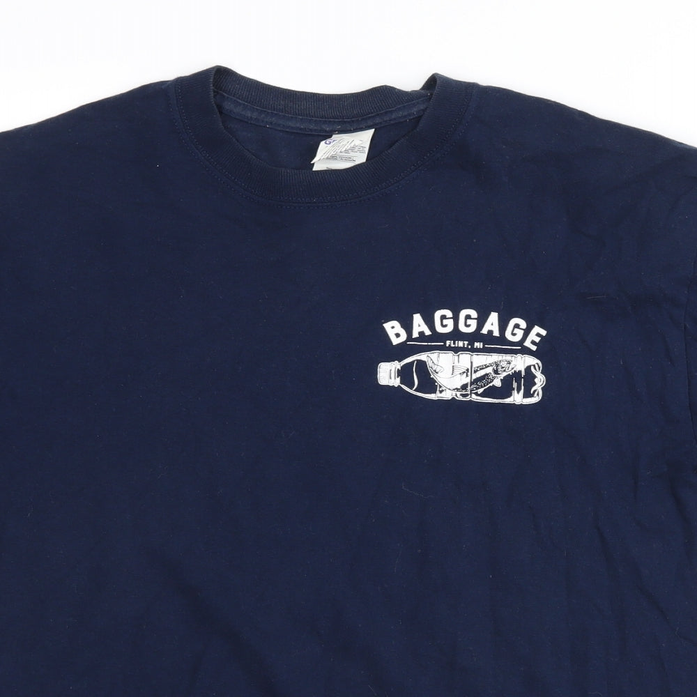 Mens UK Size M Gildan Blue  T-Shirt