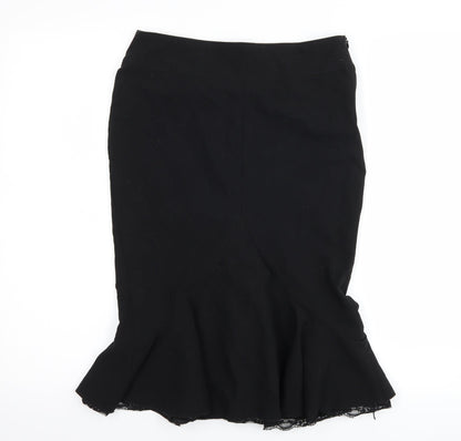 Front view of Ad Lib women’s black tulip skirt, size UK 8