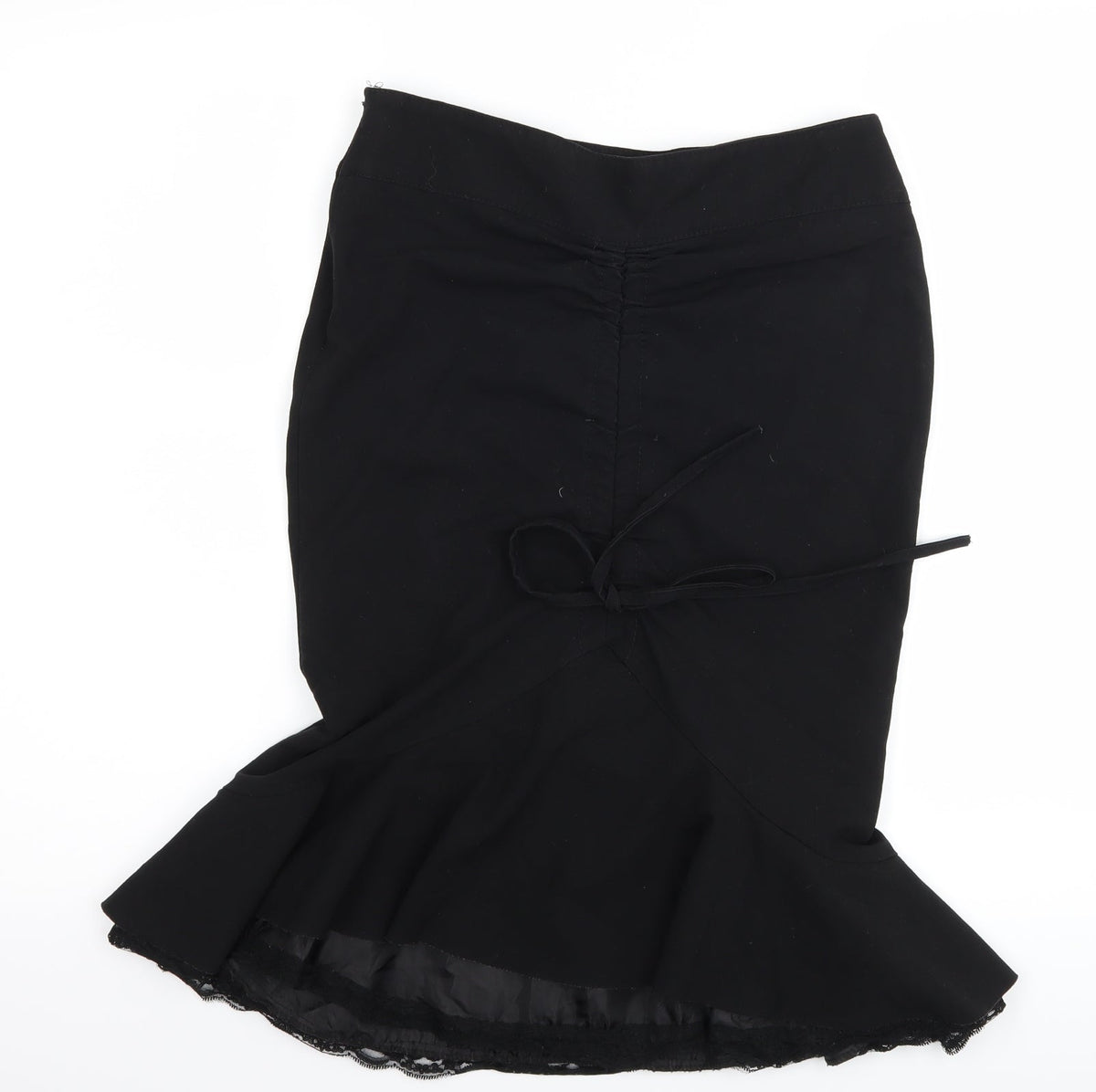 Back view of Ad Lib women’s black tulip skirt, size UK 8