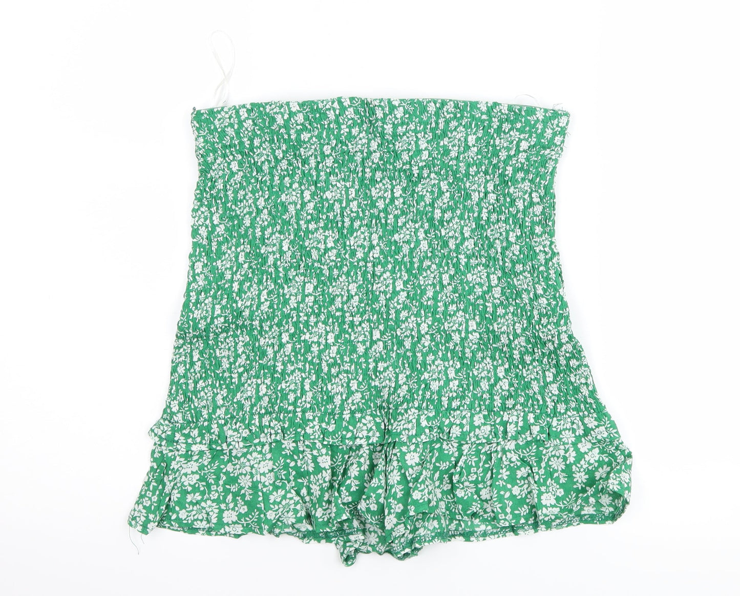 who i am Womens Green Floral  Mom Shorts Size 12