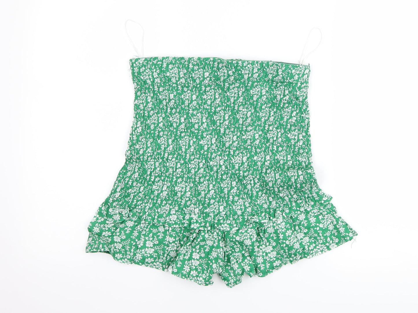 who i am Womens Green Floral  Mom Shorts Size 12