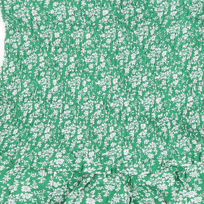 who i am Womens Green Floral  Mom Shorts Size 12