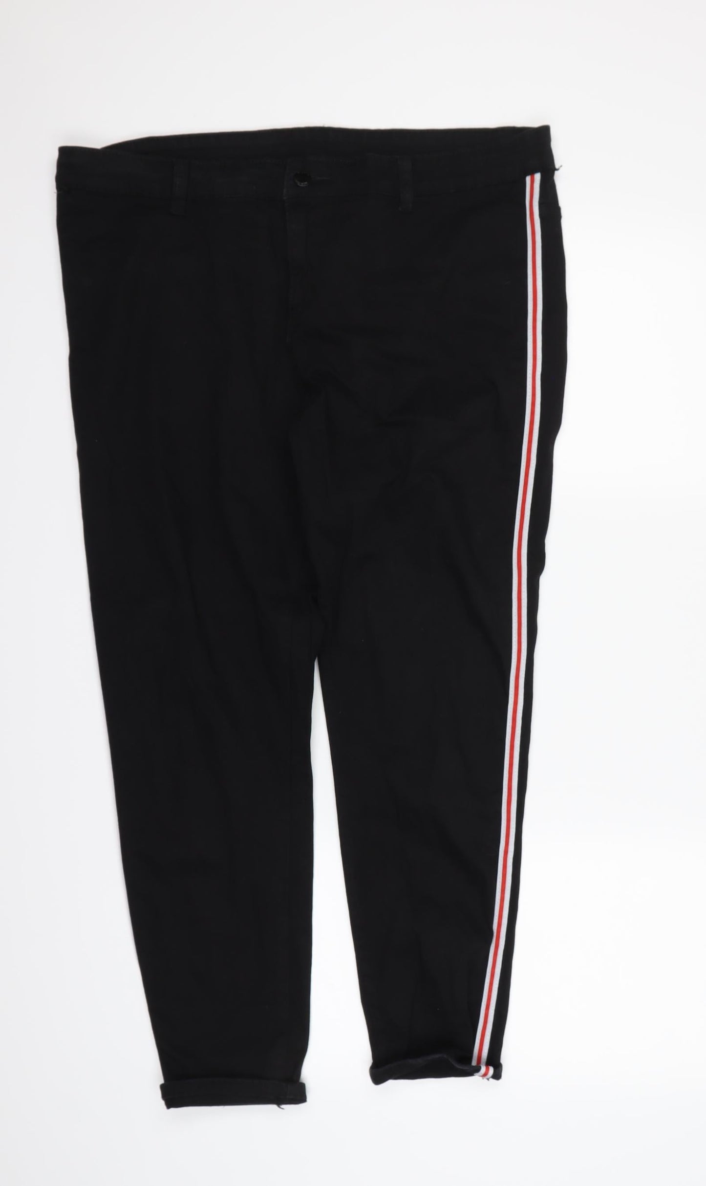 Womens UK Size XL Preworn Regular Fit Bootcut Black Jeans