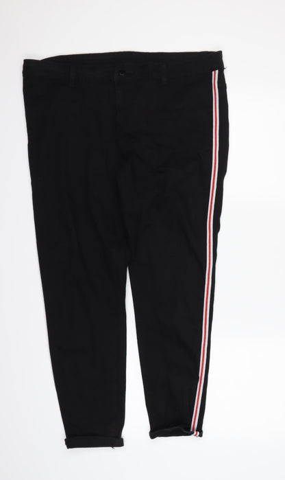 Womens UK Size XL Preworn Regular Fit Bootcut Black Jeans