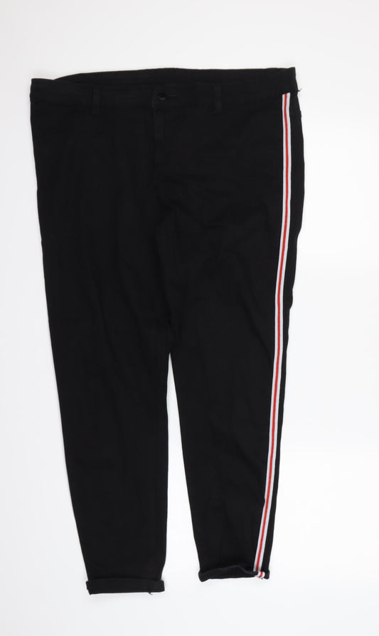 Womens UK Size XL Preworn Regular Fit Bootcut Black Jeans