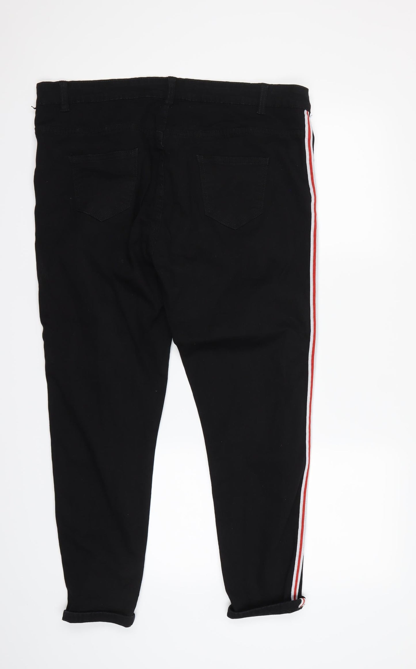 Womens UK Size XL Preworn Regular Fit Bootcut Black Jeans