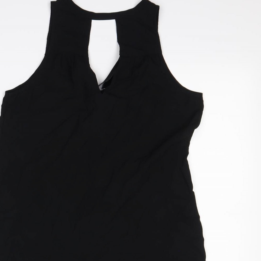 Womens UK Size XS Gap Black Basic Tank
