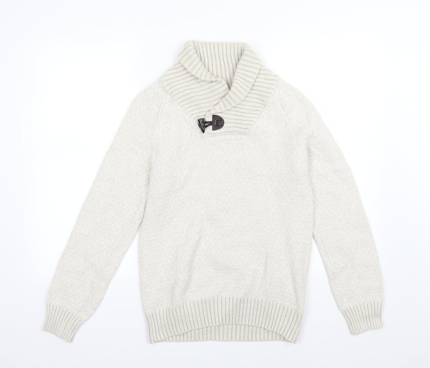 H&M Mens Beige  Knit Pullover Jumper Size S