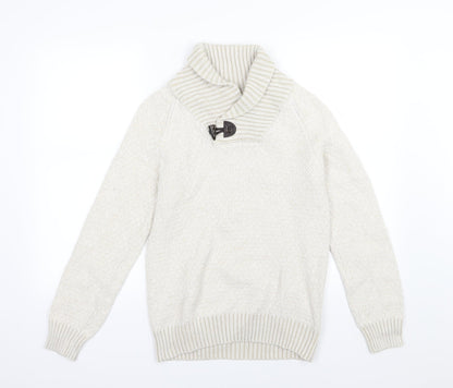 H&M Mens Beige  Knit Pullover Jumper Size S