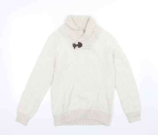 H&M Mens Beige  Knit Pullover Jumper Size S