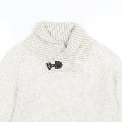 H&M Mens Beige  Knit Pullover Jumper Size S