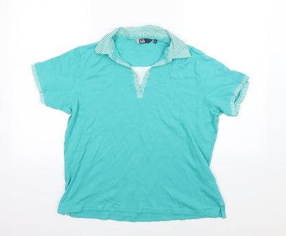 EWM Womens Blue  Jersey Basic T-Shirt Size L