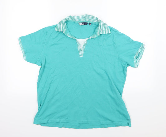 EWM Womens Blue  Jersey Basic T-Shirt Size L