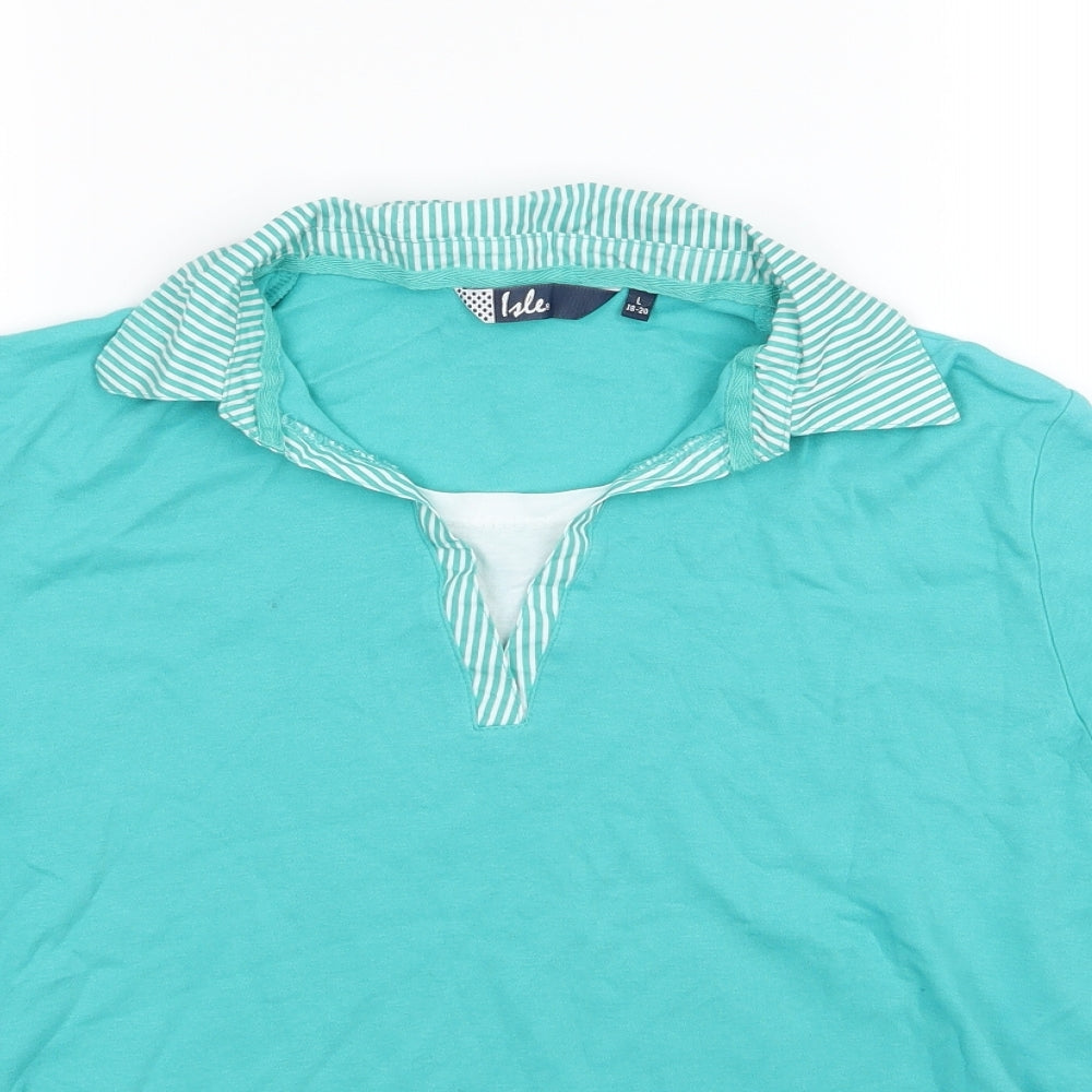 EWM Womens Blue  Jersey Basic T-Shirt Size L