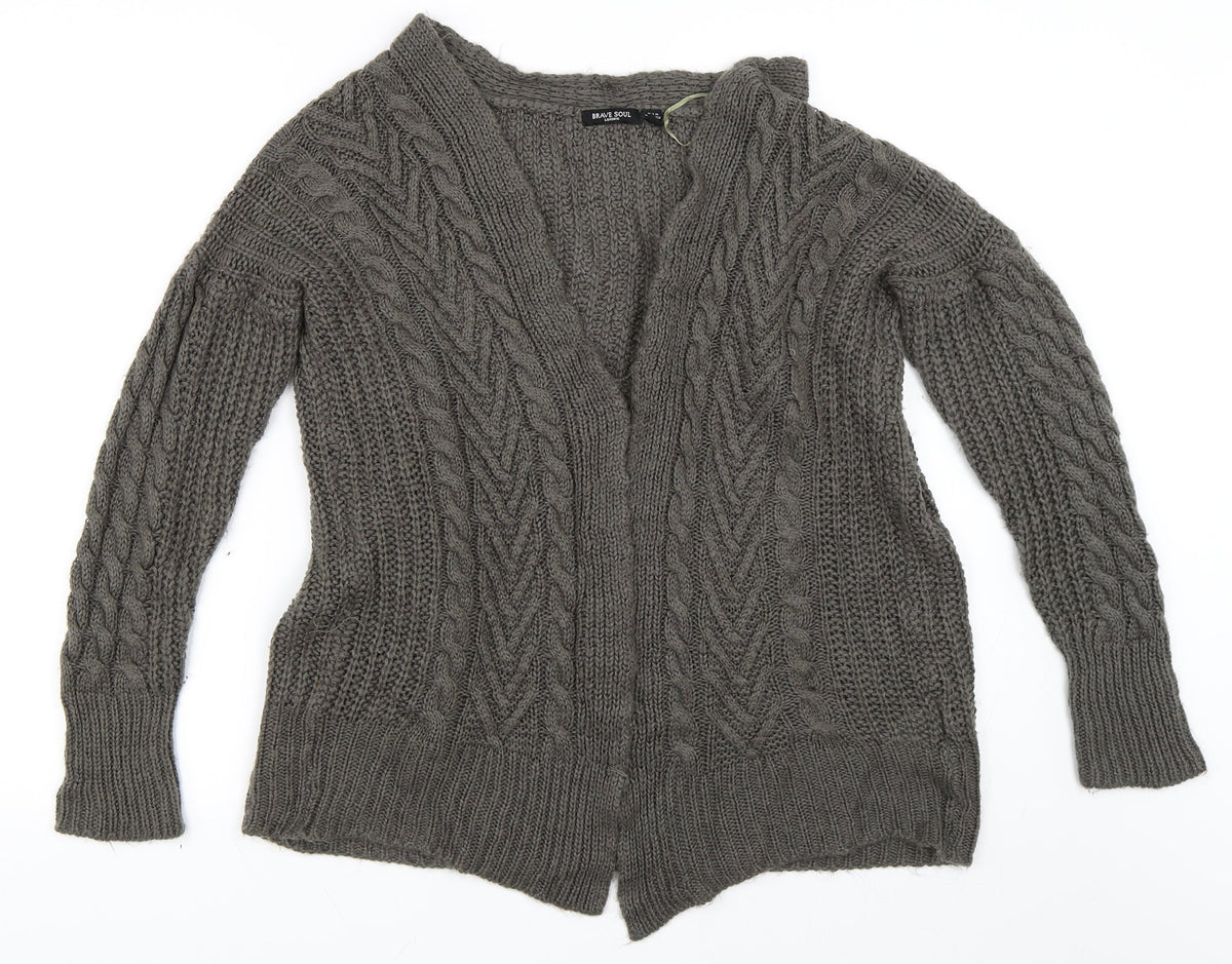 Additional front view of Brave Soul women’s green jumper, size S