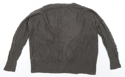 Back view of Brave Soul women’s green jumper, size S