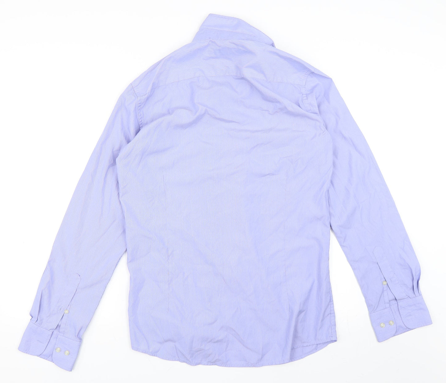 Mens UK Collar Size XL Francisco Lolli Smart Blue  Dress Shirt