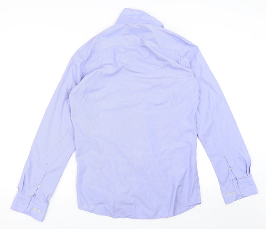 Mens UK Collar Size XL Francisco Lolli Smart Blue  Dress Shirt