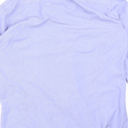 Mens UK Collar Size XL Francisco Lolli Smart Blue  Dress Shirt