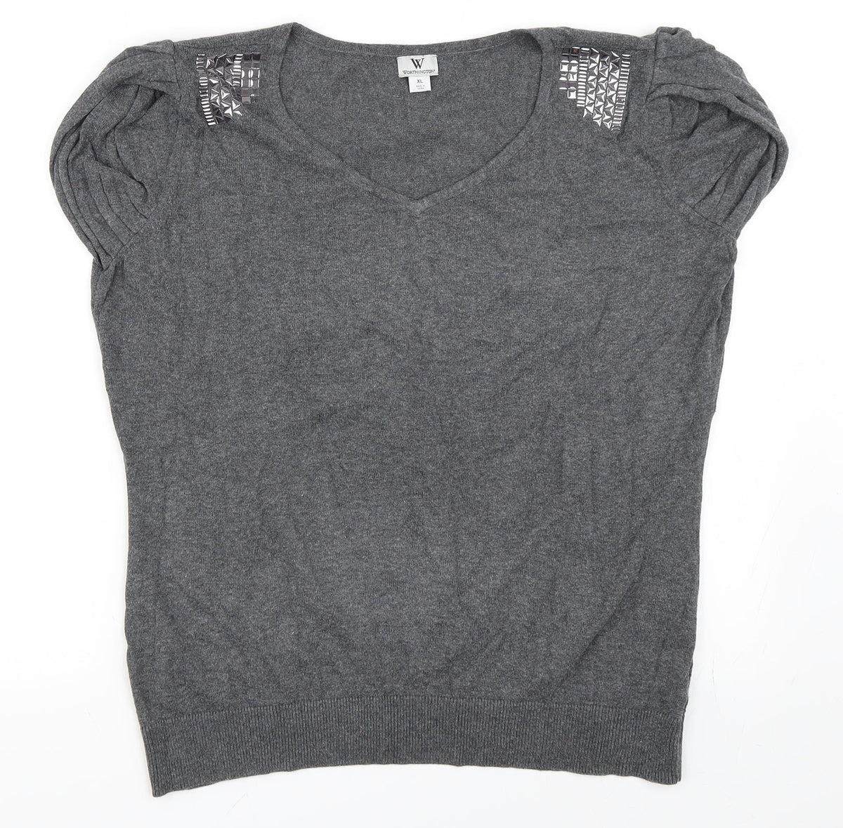 Additional front view of Worthington women’s grey jumper, size XL