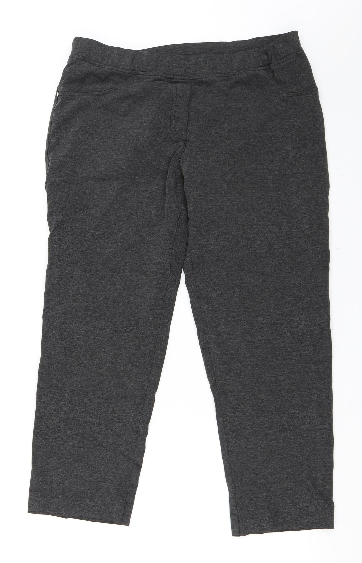 James Lakeland Womens Grey   Cropped Trousers Size L L26 in