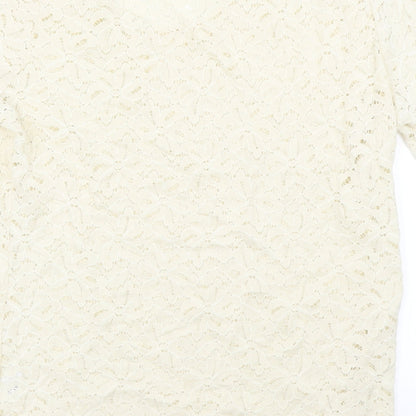 Gray & Osbourn Womens Ivory   Basic T-Shirt Size M