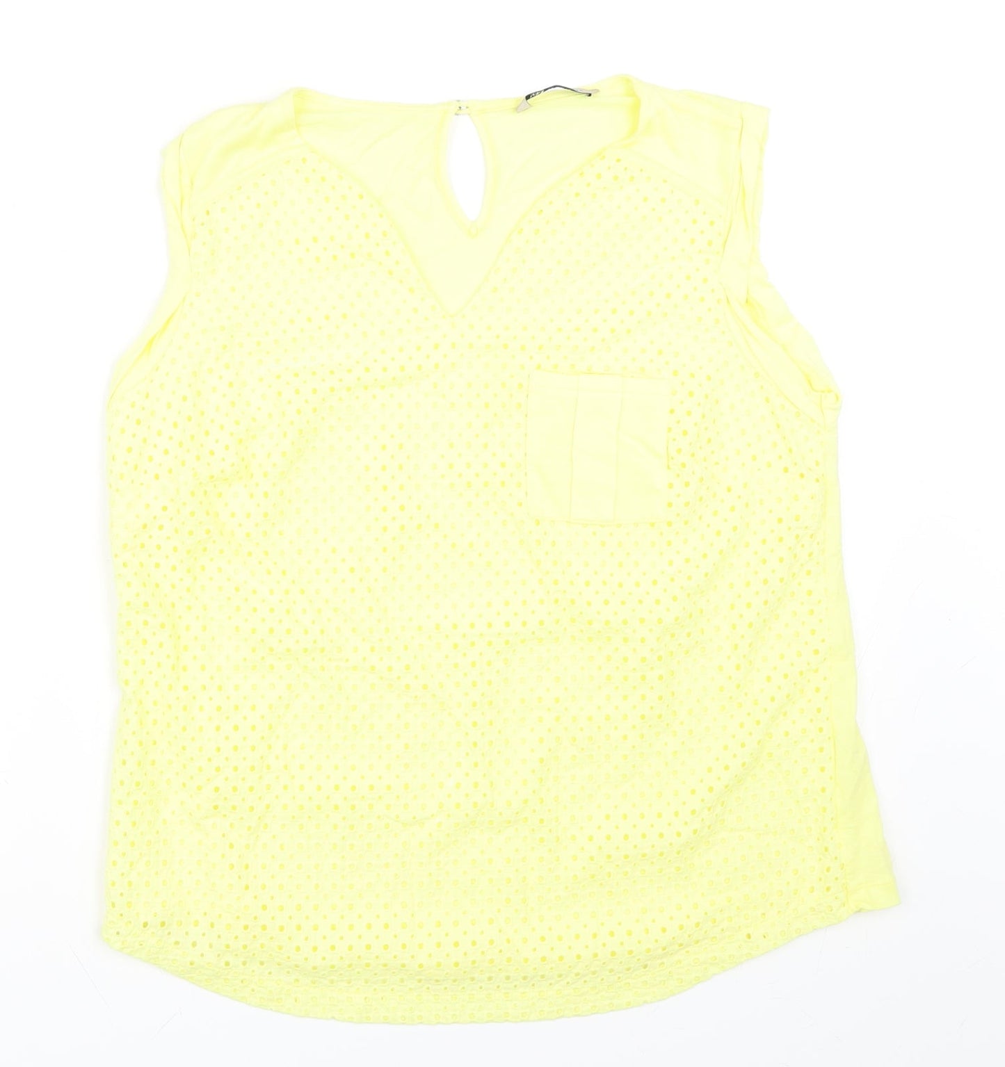 Womens UK Size M Marks and Spencer Yellow Basic Tank