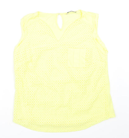 Womens UK Size M Marks and Spencer Yellow Basic Tank