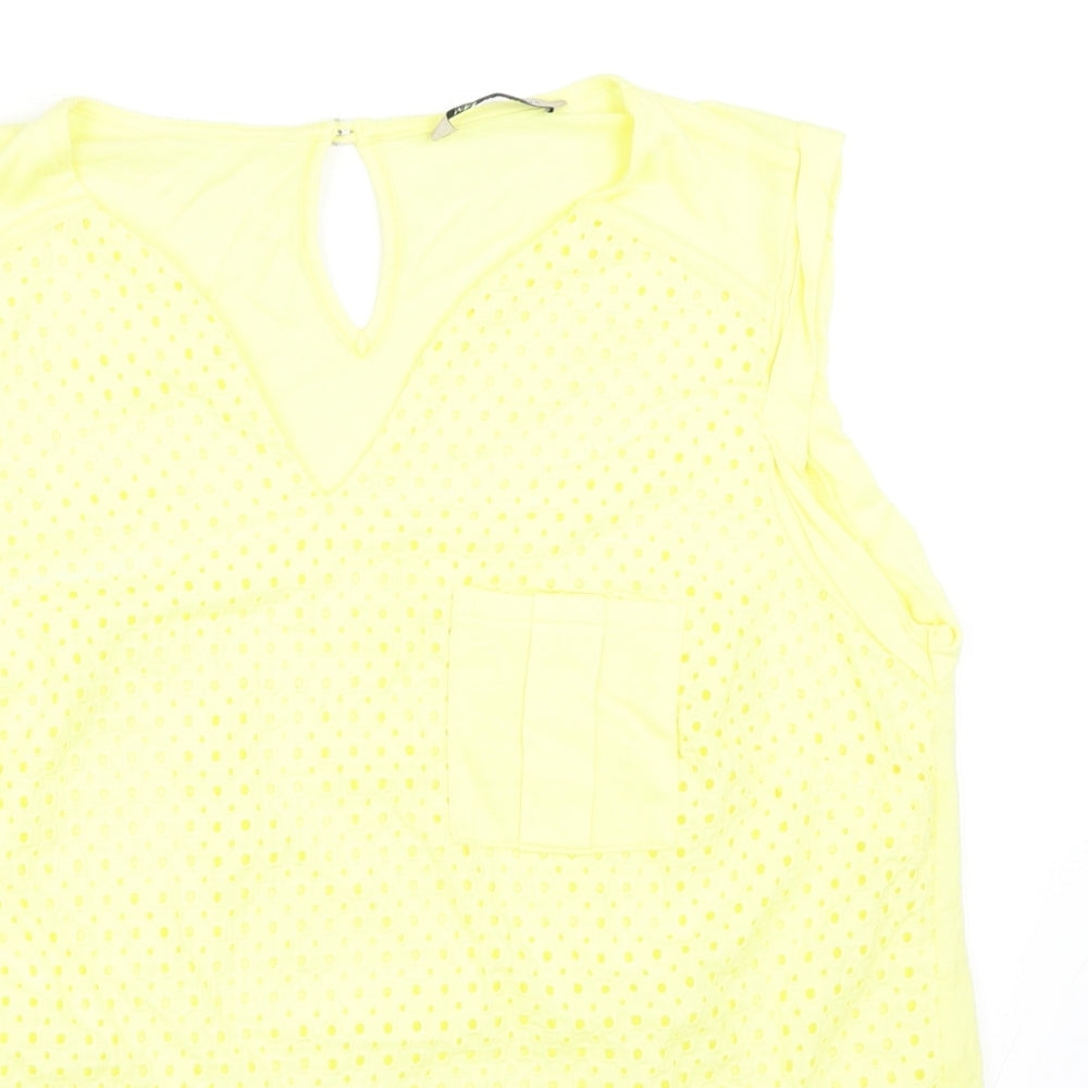 Womens UK Size M Marks and Spencer Yellow Basic Tank