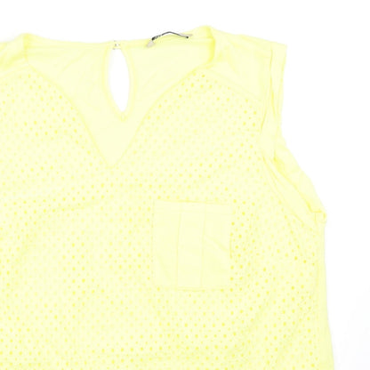 Womens UK Size M Marks and Spencer Yellow Basic Tank