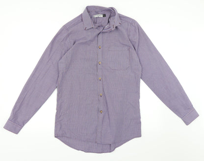 Topman Mens Blue Check   Button-Up Size S