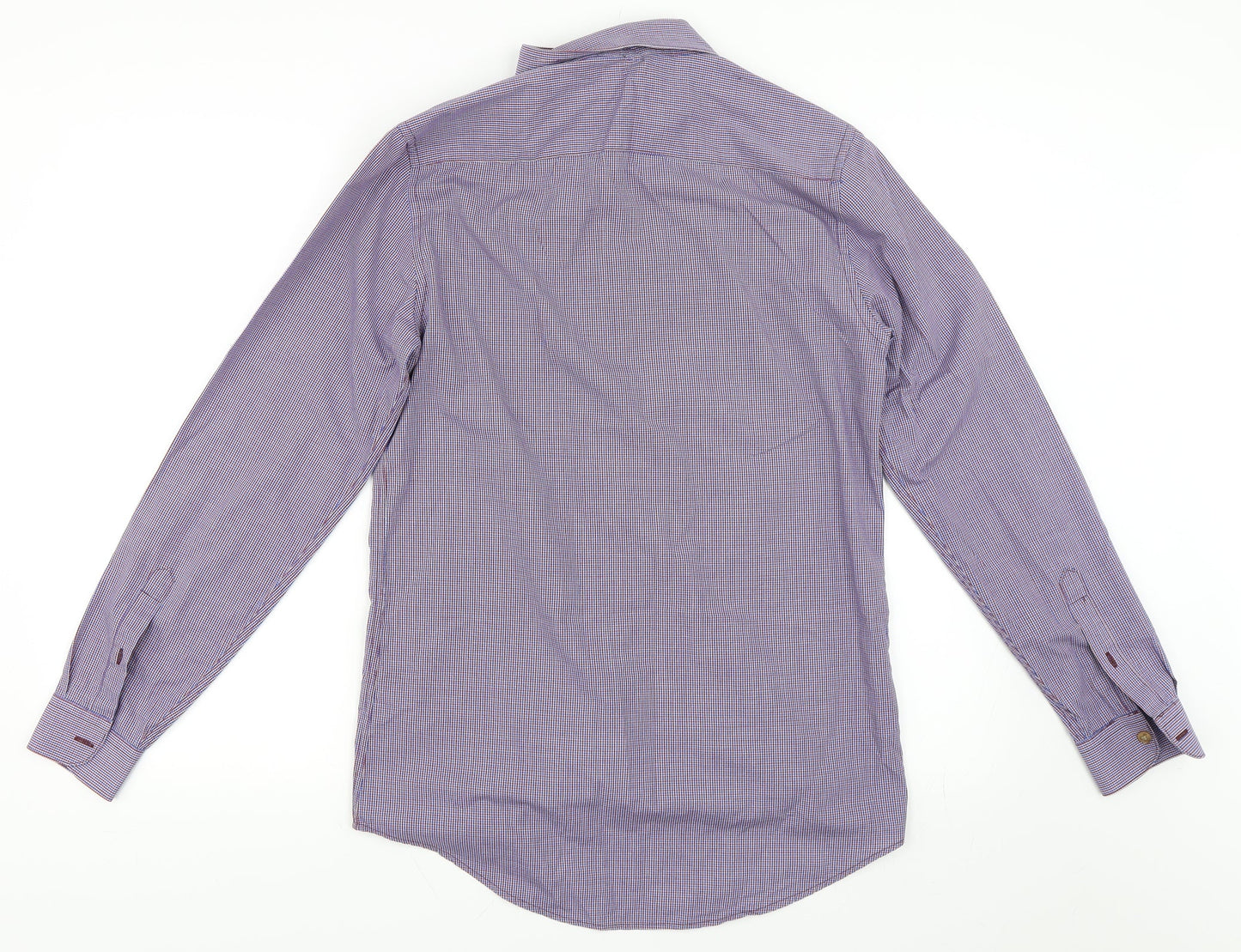 Topman Mens Blue Check   Button-Up Size S